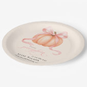 Sweet Little pompoen roze boog is op de weg Papieren Bordje (Gekanteld)