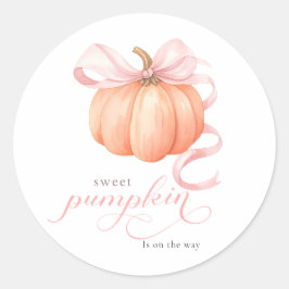 Sweet Little pompoen roze boog is op de weg Ronde Sticker