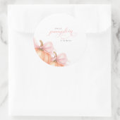 Sweet Little pompoen roze boog is op de weg Ronde Sticker (Tas)