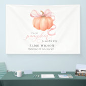 Sweet Little pompoen roze boog is op de weg Spandoek (Beurs)