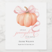 Sweet Little pompoen roze boog is op de weg Wijn Etiket (Enkel label)