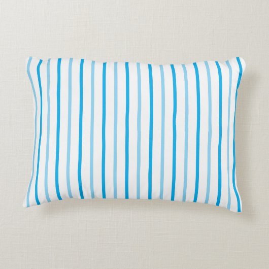Sweet Little Prince Blue White Stripes Naam Accent Kussen (Achterkant)