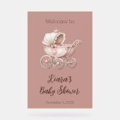 Sweet Little Princess Baby shower gepersonaliseerd Acryl Bord (Voorkant)