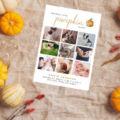 Sweet Little Pumpkin 9 Photo Collage Baby Shower Bedankkaart