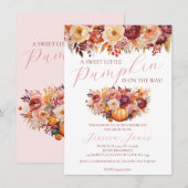 Sweet Little Pumpkin Autumn Baby shower Uitnodigin Kaart (Voorkant / Achterkant)