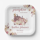 Sweet Little Pumpkin Autumn Baby shower Uitnodigin Papieren Bordje (Voorkant)