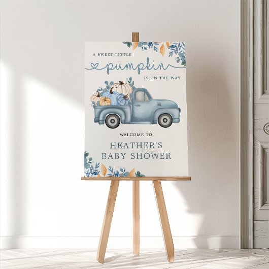 Sweet Little Pumpkin Autumn Baby shower Welkom Poster