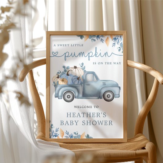 Sweet Little Pumpkin Autumn Baby shower Welkom Poster
