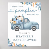 Sweet Little Pumpkin Autumn Baby shower Welkom Poster (Voorkant)