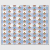 Sweet Little Pumpkin Baby Boy Wrapping Paper Cadeaupapier (Vlak)
