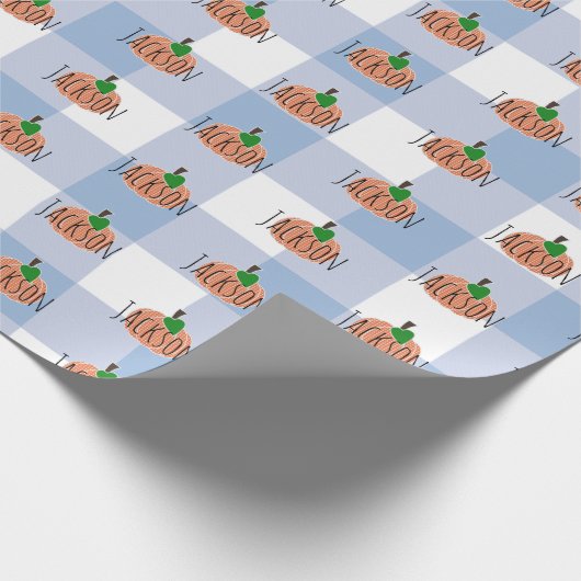 Sweet Little Pumpkin Baby Boy Wrapping Paper Cadeaupapier (Hoek)