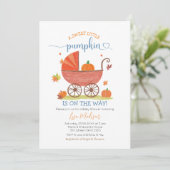 Sweet Little Pumpkin Baby Carriage Baby shower Kaart (Staand voorkant)