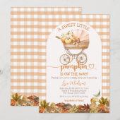 Sweet Little Pumpkin Baby Carriage Baby shower Kaart (Voorkant / Achterkant)