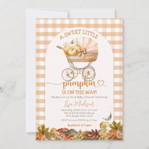 Sweet Little Pumpkin Baby Carriage Baby shower Kaart