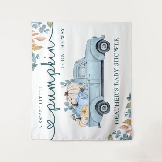 Sweet Little Pumpkin Baby shower Achtergrond Wandkleed (Voorkant)