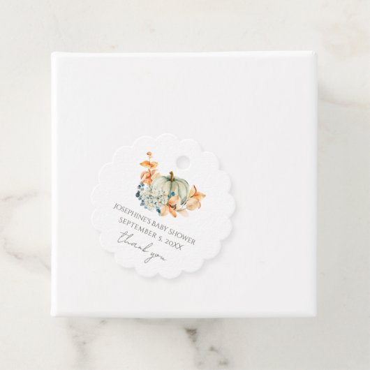 Sweet Little Pumpkin Baby shower Bedankt Gift Labe Bedankjes Labels (In situ)