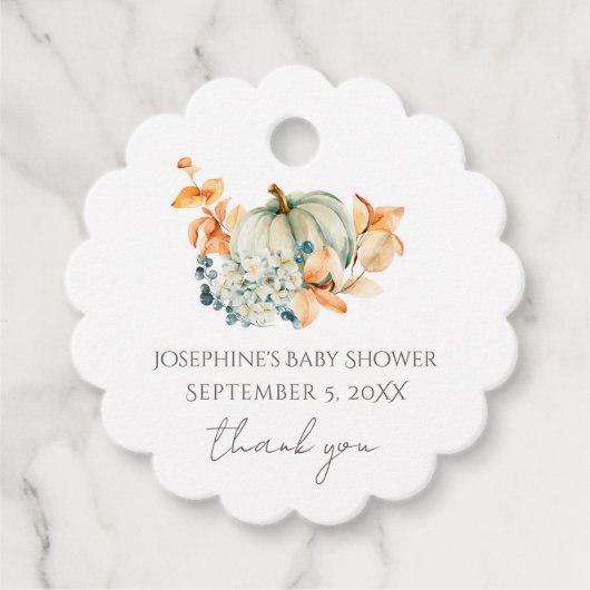 Sweet Little Pumpkin Baby shower Bedankt Gift Labe Bedankjes Labels (Voorkant)