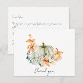 Sweet Little Pumpkin Baby shower Dank u wel Bedankkaart (Voorkant / Achterkant)