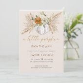 Sweet Little Pumpkin Baby shower Invitation Kaart (Staand voorkant)