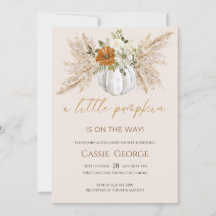 Sweet Little Pumpkin Baby shower Invitation
