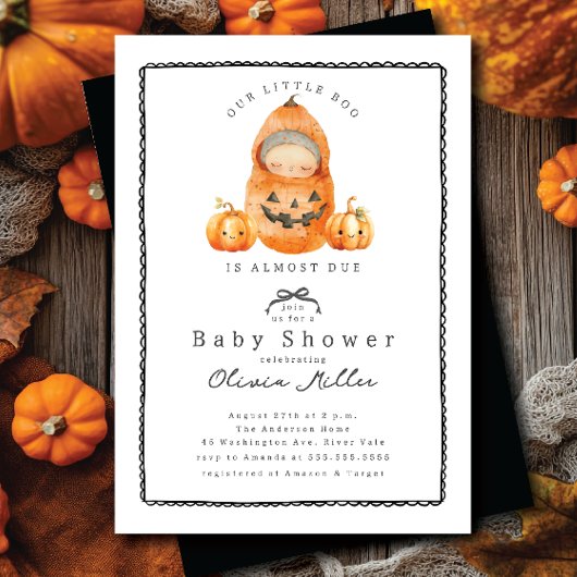 Sweet Little Pumpkin Baby shower Invitation Kaart