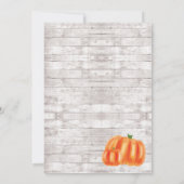 Sweet Little Pumpkin Baby shower Invitation Kaart (Achterkant)