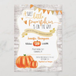 Sweet Little Pumpkin Baby shower Invitation Kaart