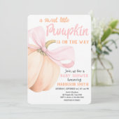 Sweet Little Pumpkin Baby shower Invitation Kaart (Staand voorkant)