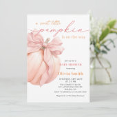 Sweet Little Pumpkin Baby shower Invitation Kaart (Staand voorkant)