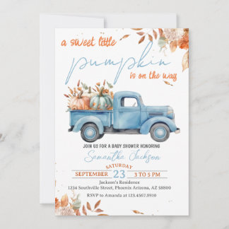 Sweet Little Pumpkin Baby shower Invitation Kaart