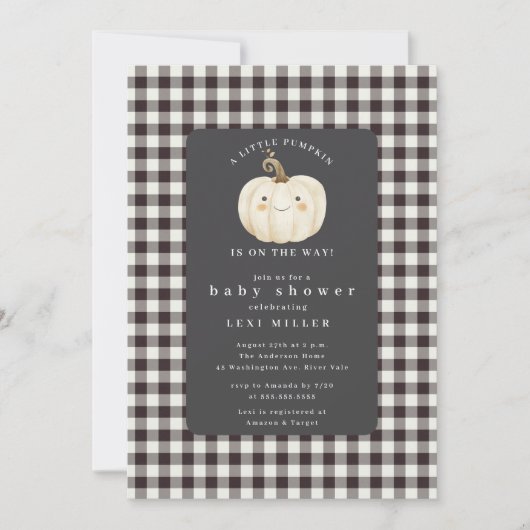 Sweet Little Pumpkin Baby shower Kaart (Voorkant)