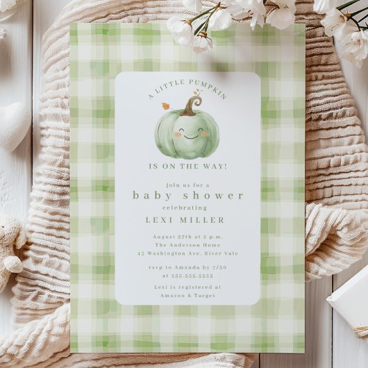 Sweet Little Pumpkin Baby shower Kaart
