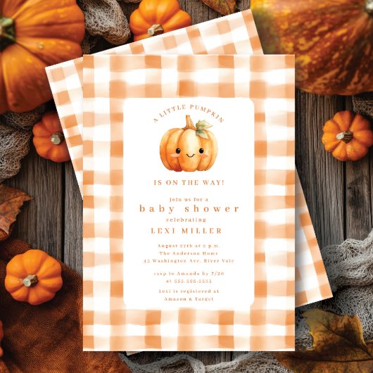 Sweet Little Pumpkin Baby shower Kaart