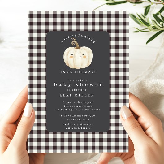 Sweet Little Pumpkin Baby shower Kaart
