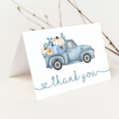 Sweet Little Pumpkin Blue Autumn Baby shower Bedankkaart