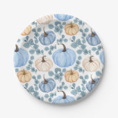 Sweet Little Pumpkin Blue Autumn Baby shower Papieren Bordje (Voorkant)