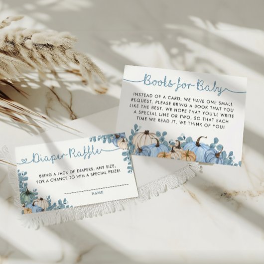 Sweet Little Pumpkin Blue Autumn Luier Raffle Informatiekaartje