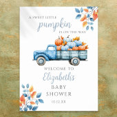 Sweet Little Pumpkin Blue Baby shower Welkomstbord Poster