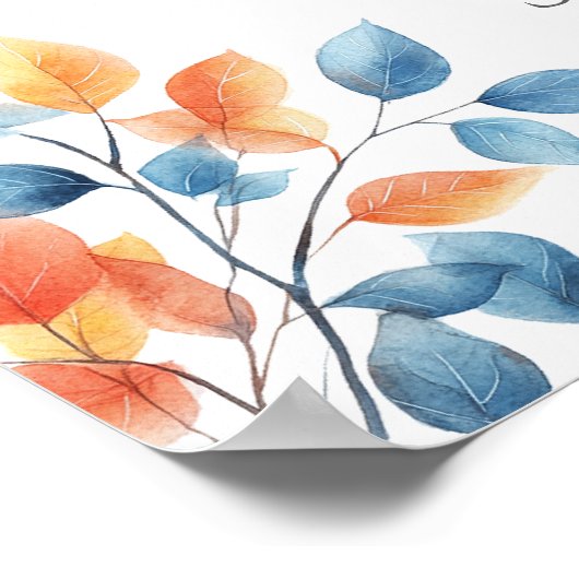 Sweet Little Pumpkin Blue Baby shower Welkomstbord Poster (Hoek)