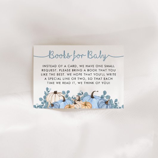 Sweet Little Pumpkin Blue Herfst Boeken voor Baby Informatiekaartje