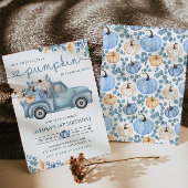 Sweet Little Pumpkin Blue Herfst Verjaardag Kaart