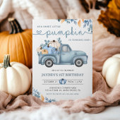 Sweet Little Pumpkin Blue Herfst Verjaardag Kaart