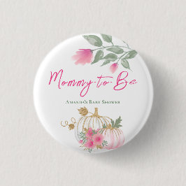 Sweet Little Pumpkin Blush Pink Gold White mama Ronde Button 3,2 Cm