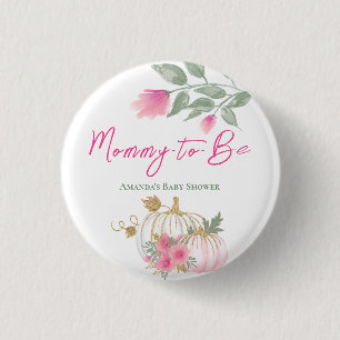 Sweet Little Pumpkin Blush Pink Gold White mama Ronde Button 3,2 Cm