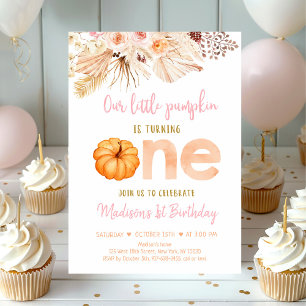 Sweet Little Pumpkin Boho First Birthday Kaart