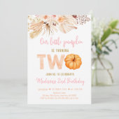 Sweet Little Pumpkin Boho Second Birthday Kaart (Staand voorkant)