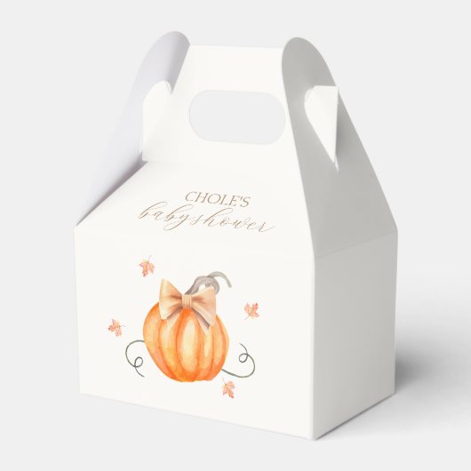 Sweet Little Pumpkin Bow Herfst Baby shower Bedankdoosjes (Voorkant Zijde)