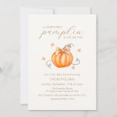 Sweet Little Pumpkin Bow Herfst Baby shower Kaart (Voorkant)