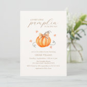 Sweet Little Pumpkin Bow Herfst Baby shower Kaart (Staand voorkant)