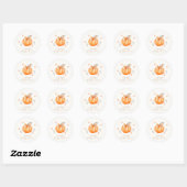 Sweet Little Pumpkin Bow Herfst Baby shower Ronde Sticker (Vel)